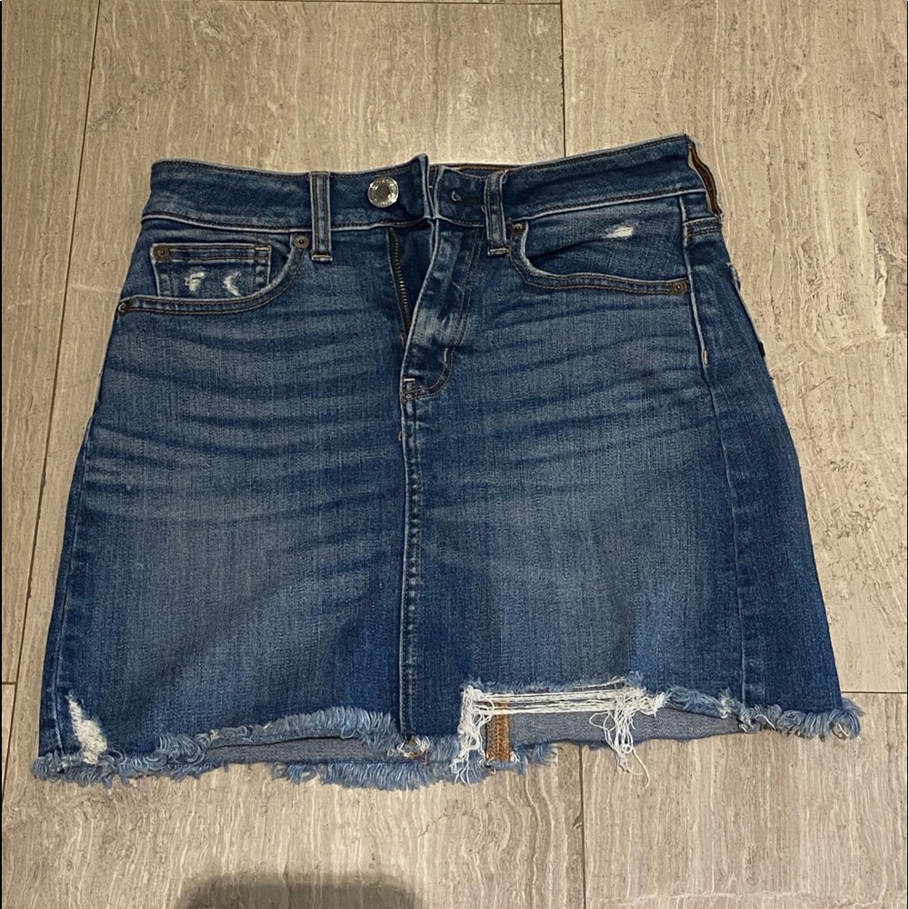 american eagle denim skirt
